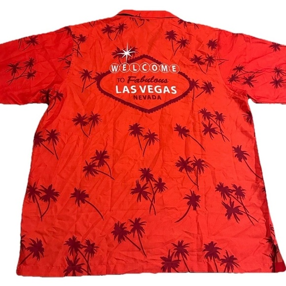 Pacific & Co Tony Montana Red Palms Las Vegas Short Sleeve Button Up Shirt Large - Picture 1 of 5